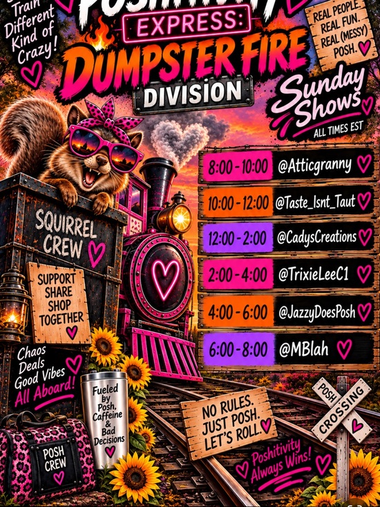 Other - Dumpster Fire Division Graphic Poster - Pink & Orange Train Design